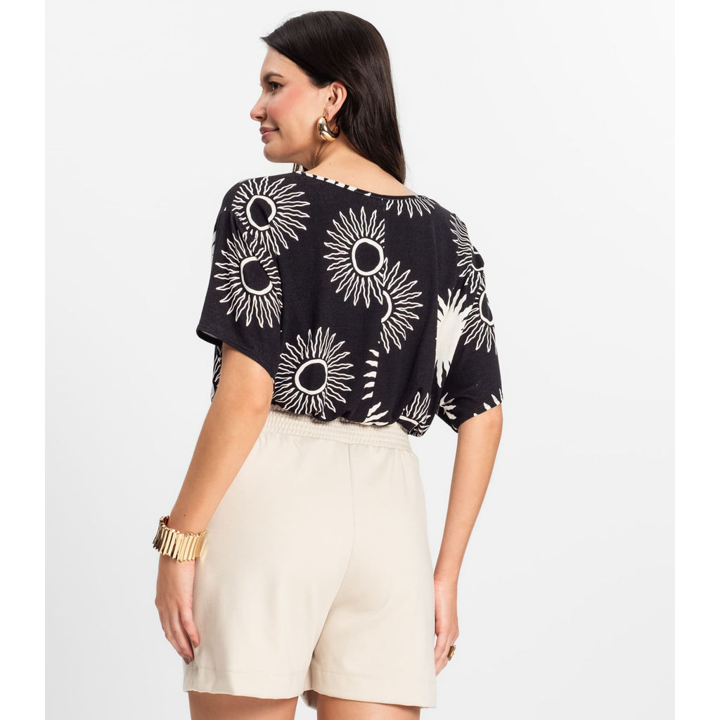 Blusa Feminina Manga Curta Rovitex Preto · foto 2