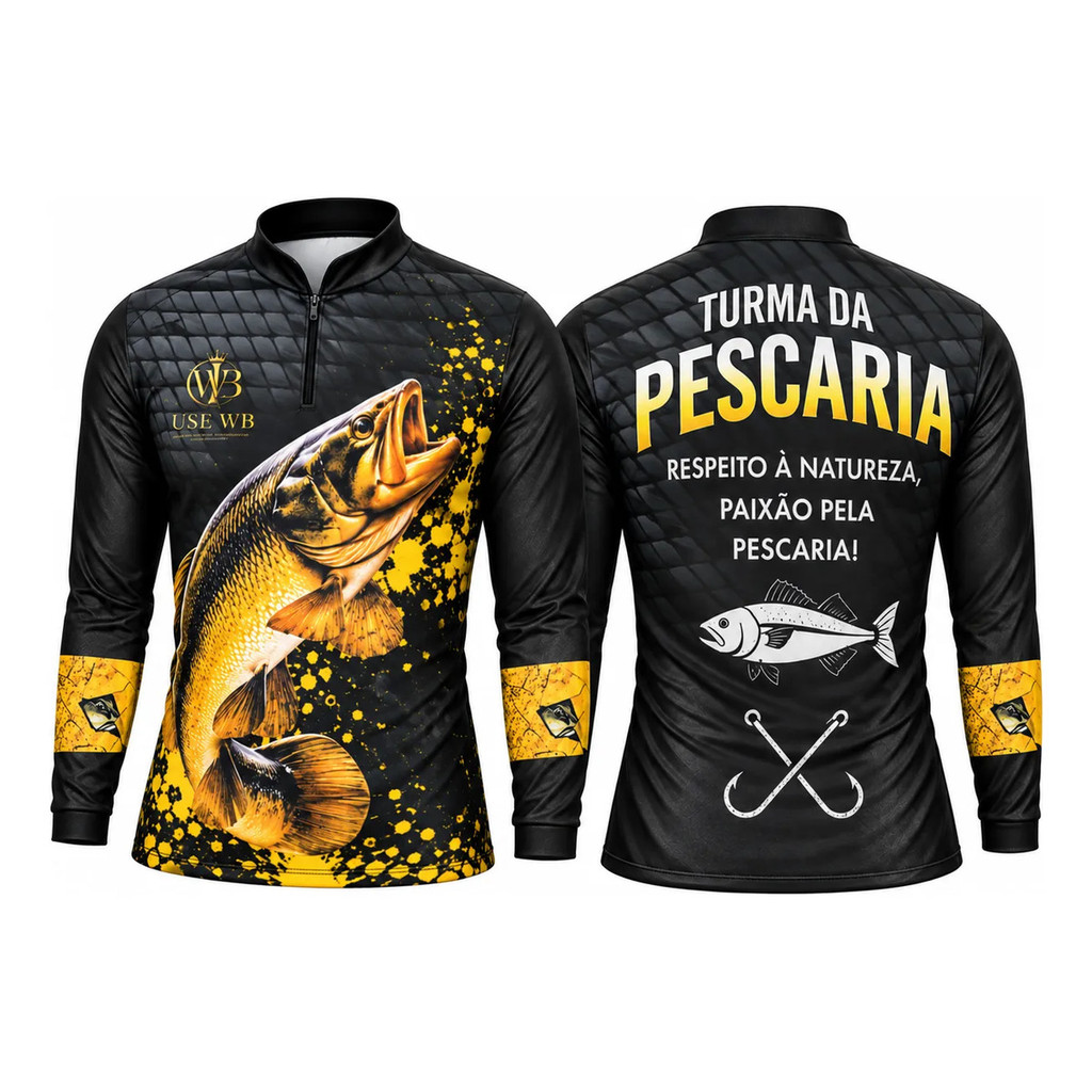Camisa De Pesca Unissex Proteção UV Peixe Traira Manga Longa Confortável Alta Qualidade  Pesca Lazer Masculina Feminina