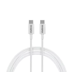 Cabo USB-C para USB-C PVC Branco 1,2m EUCC12PB Intelbras