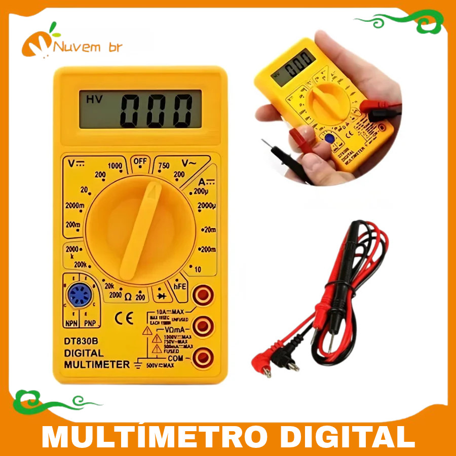 Multimetro Digital Profissional Cabo Multi Teste Portátil (SEM BIPE) - NUVEM