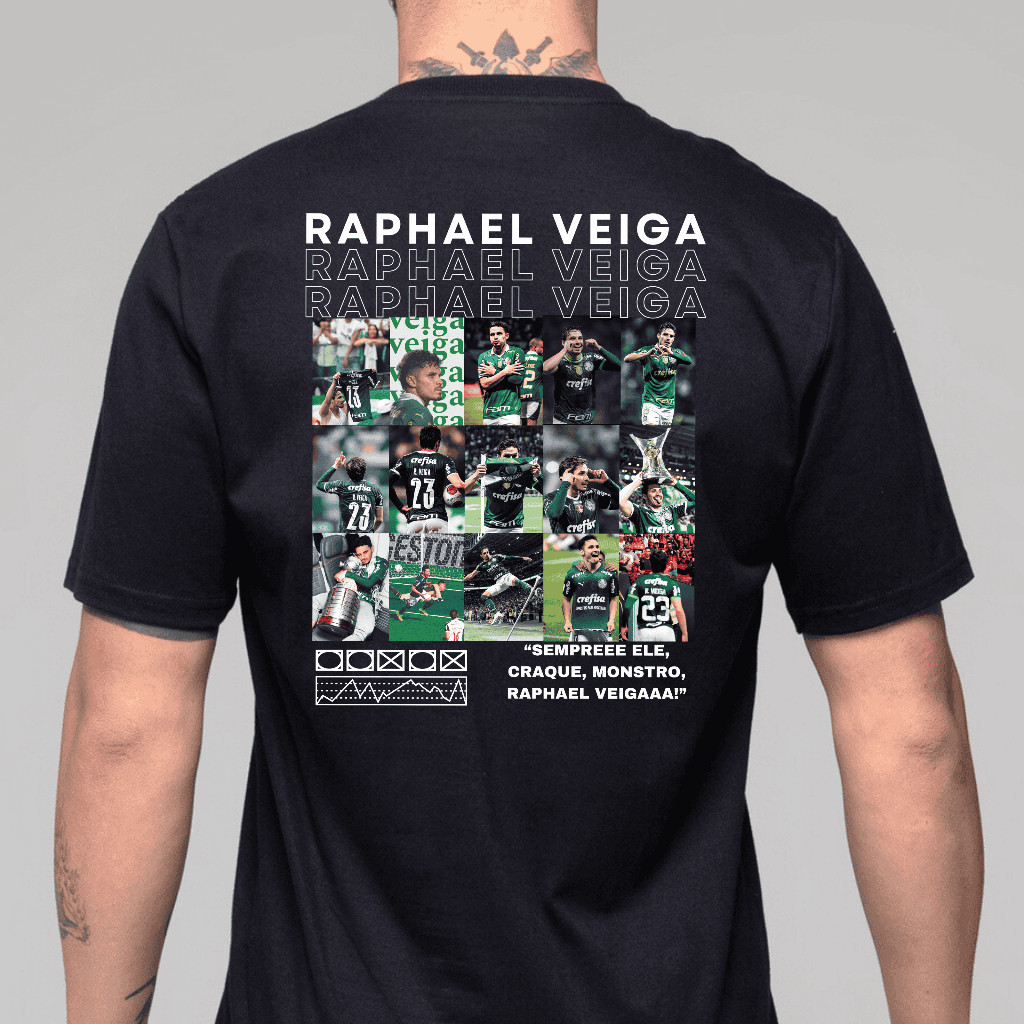 Camiseta Raphael Veiga Jogador Futebol Bola fotos 100% Algodão 30.1
