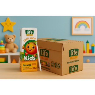Kit 27 Suco Life Kids 200ml Laranja Natural | Sem Glúten & Açúcar Saudável Pack Econômico em Oferta na Shopee