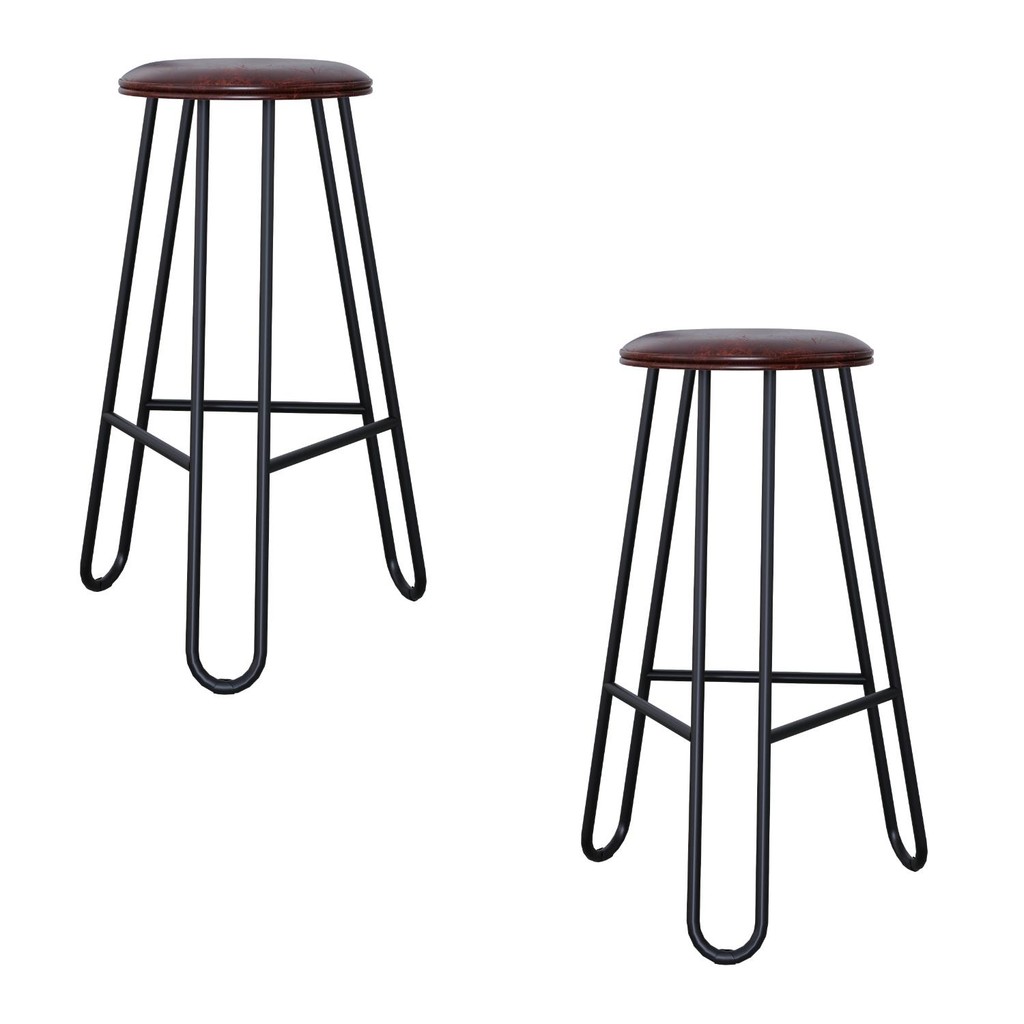 Conjunto 2 Banquetas Altas Ginger Tecido Revest Sintétidco Est.Preta