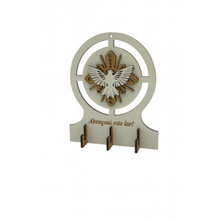 Porta Chaves MDF Espiritual Com Espírito Santo Abençoai Este Lar Perfeito Para Presentear e Decorar em Oferta na Shopee