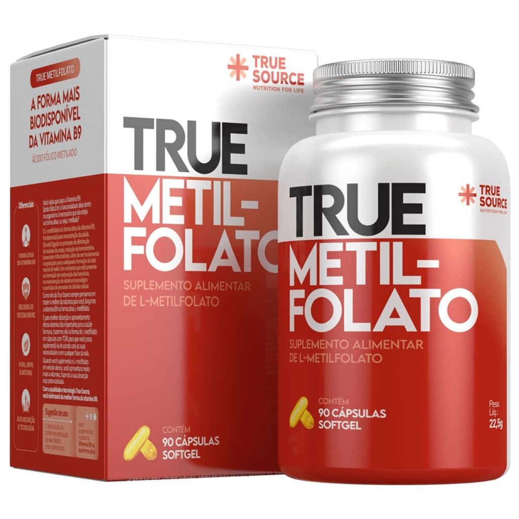 True Metilfolato - 90 Cápsulas - True Source em Oferta na Shopee