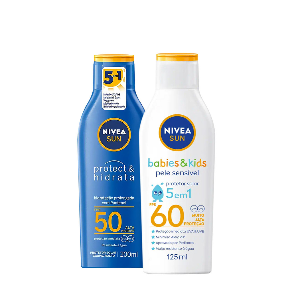 Kit Nivea Sun Protect & Hidrata Kids FPS50 FPS60 (2 produtos)
