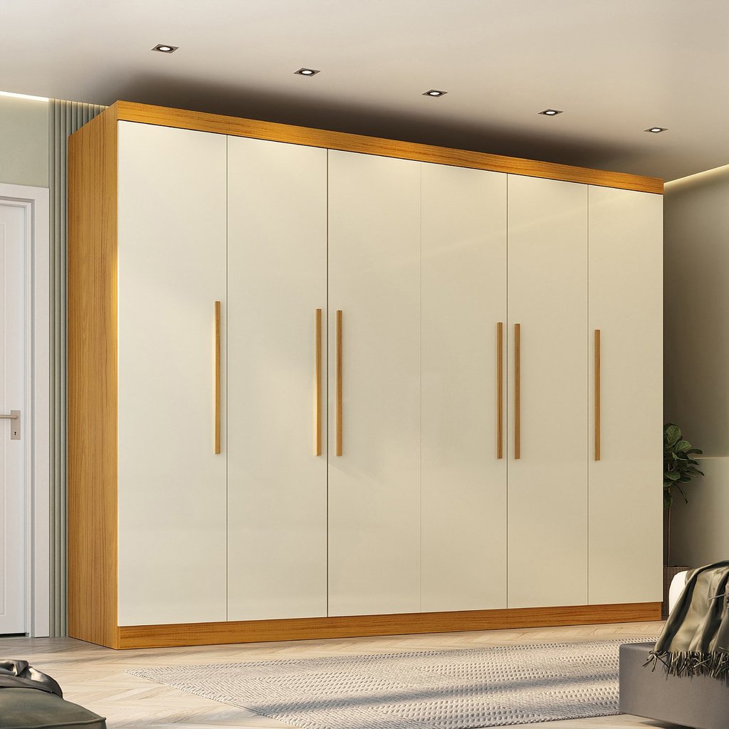 Guarda-Roupa Casal 6 Portas Carnaúba CabeCasa MadeiraOriginals 100% MDF Não em Oferta na Shopee