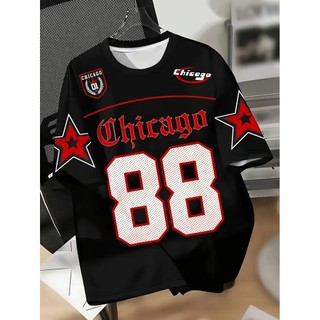 Tshirt Feminina Chicago 88 Estilosa Estampada Lançamento Camiseta 100% Algodão Camisetão Camisa Oversized Plus Size