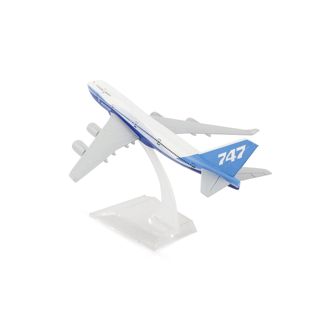 Avião Beoing 747 Miniatura Colecionável de Metal Escala 1:400 Com Base em Acrílico