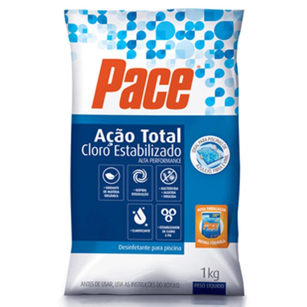 Cloro Piscina Estabilizado Ação Total Pace 1Kg em Oferta na Shopee