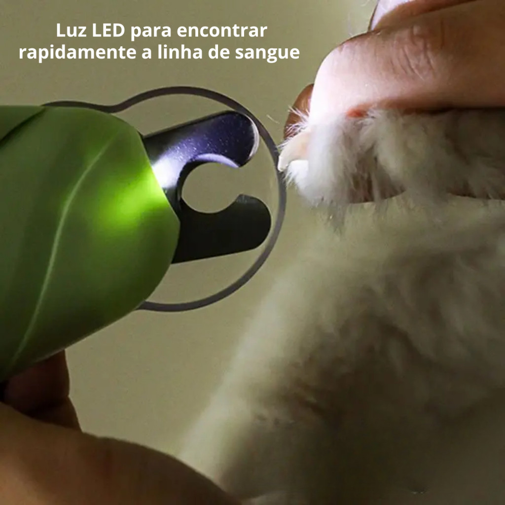 Cortador de unhas de cães e gatos, kit com alicate luminoso e lixa básica — imagem 2 de 2