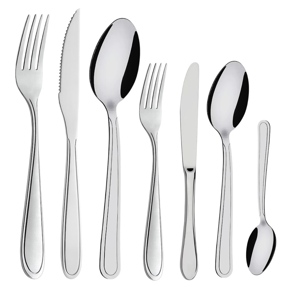 Faqueiro 84 Peças Aço Inox Cor Prata Linha Bronze Em Casa Tem