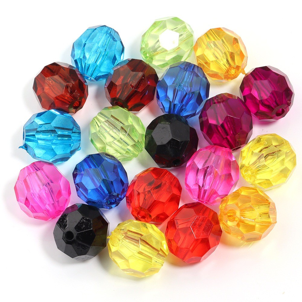 Conta acrílico sextavada 250 grama tamanho 4mm/6 mm/ 8 mm / 10 mm / 12 mm / 16 mm cristal multi cores