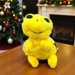 Chaveiro de Pelúcia Tartaruga - Amarelo - 5x8x4cm - 1 unidade - Rizzo