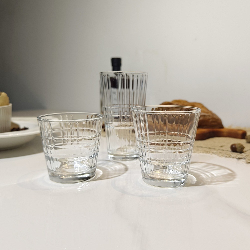 Copo de Vidro Gaonuo Copo Clássico Copo de Vidro Temperado Copo Empilhável Copo de Água Copo de Bebida Copo de Vidro Cop
