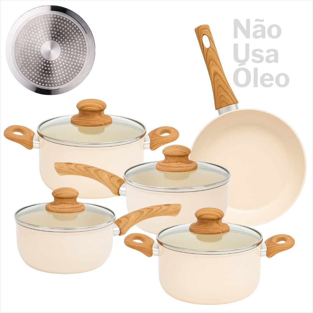 Kit Panelas Bege 5 Pecas Revestimento Ceramico
