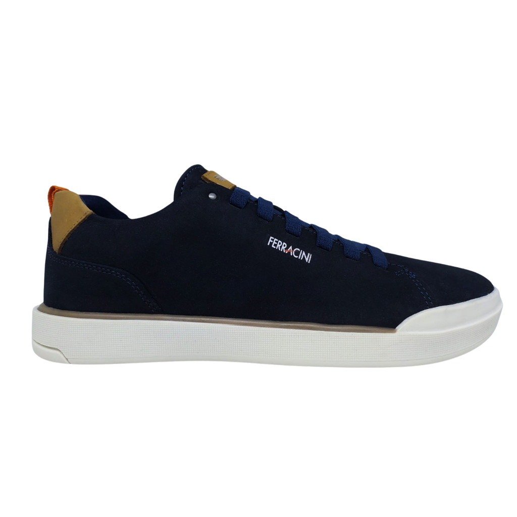 Sapatênis Couro Ferracini Star Masculino Casual Dia a Dia Cadarço Elástico Branco (Original)