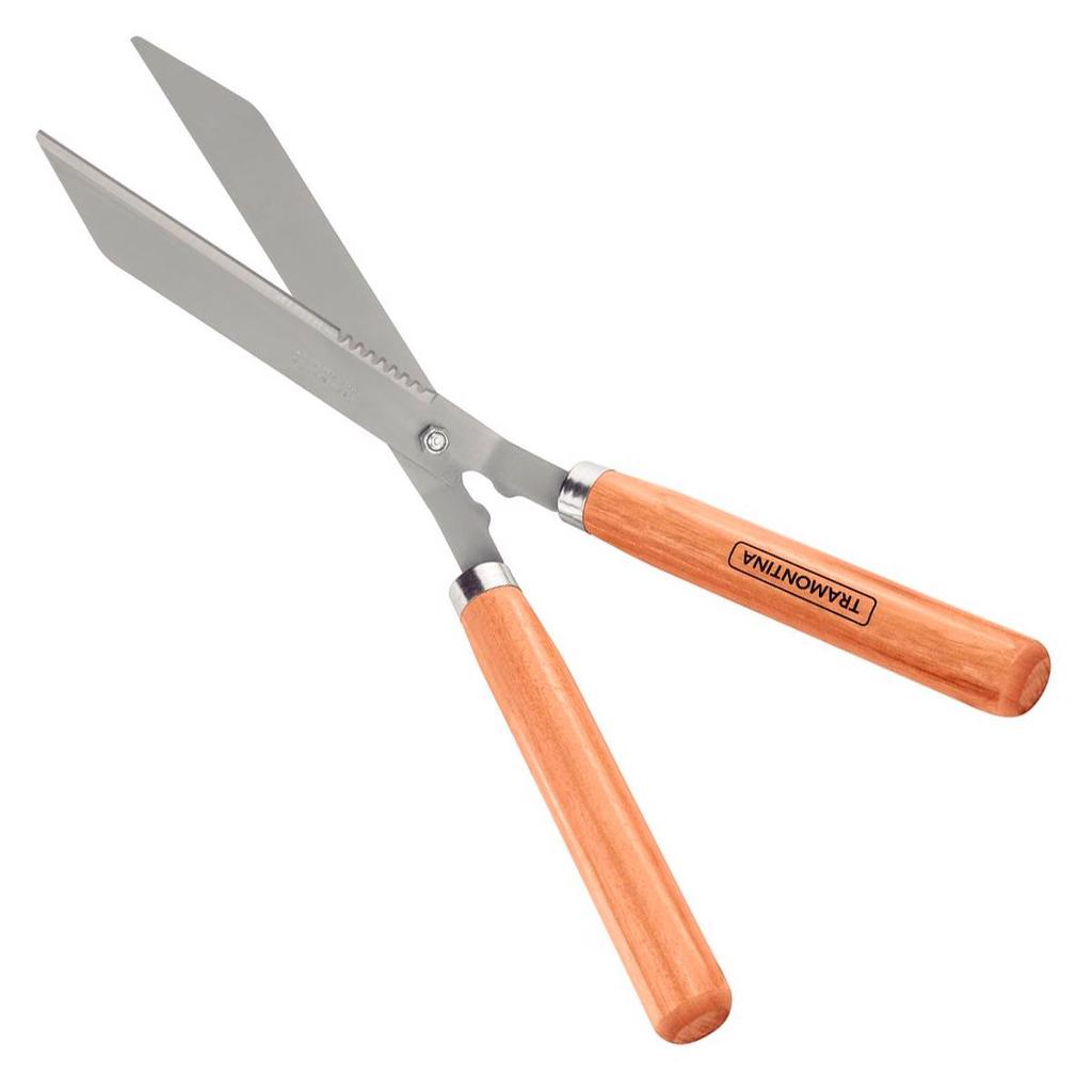 Tesoura Para Cerca Viva / Grama Com Cabo de Madeira (78331/125) - Tramontina em Oferta na Shopee