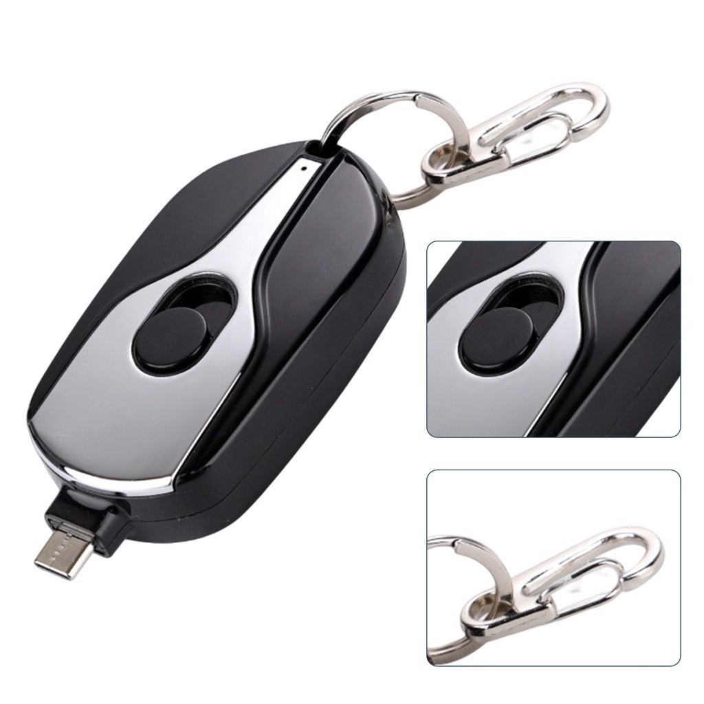 Mini Carregador Portátil Impermeável com Mosquetão – Ideal para Camping e Atividades ao Ar Livre