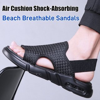 【Conforto e Estilo】Sandálias de praia respiráveis com amortecimento de impacto e almofada de ar/Sandálias/Homens