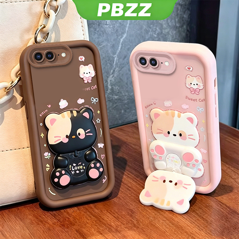 Capa Para iphone 7 plus 7p 8p 8 se 2 ipnone capinha normal Suporte de gatinho fo