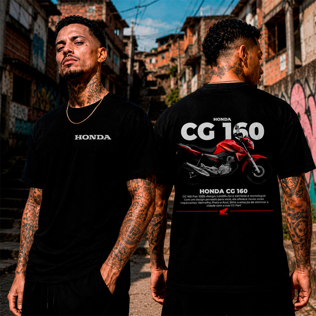 Camiseta Streetwear Confort Camisa Style Moto Honda Titan CG 160 Moto Lançamento Envio Imediato