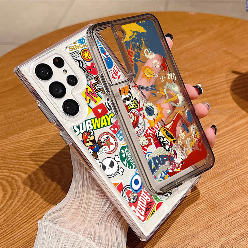 Para Samsung S26 S25 Ultra S24 S25FE A56 S24FE S23 Fashion Trend Hard Clear Case S22 A17 A16 A15 A72 A53 A55 A26/Capa À 