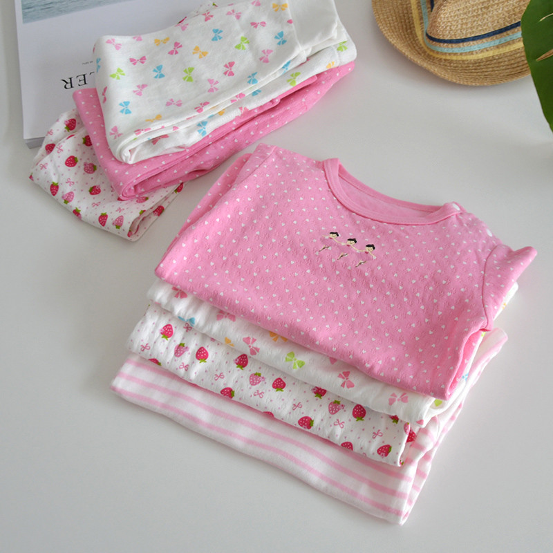Big Qing Warehouse 90 Tamanho Meninas Bebê Desenho Animado Impresso Conjunto de Roupa Interior de Algodão Puro Bebê