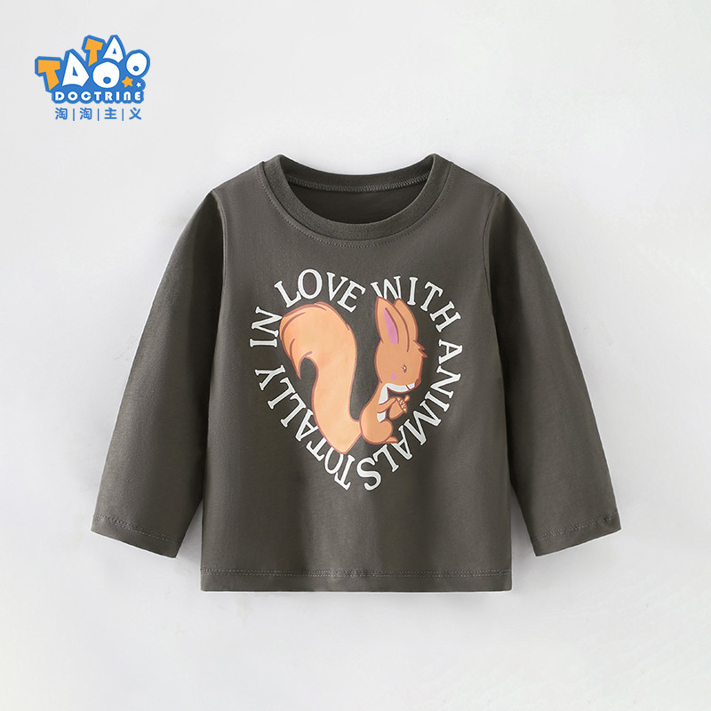 Taotaoyi meninas camiseta de manga comprida primavera outono estilo puro algodão estilo ocidental camisa de fundo crianç