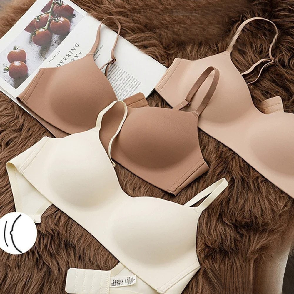 Sutiã Feminino Sem Costura, Fino, Push-Up, Sem Alças, com Suporte para as Costas, Sem Aro S5DU