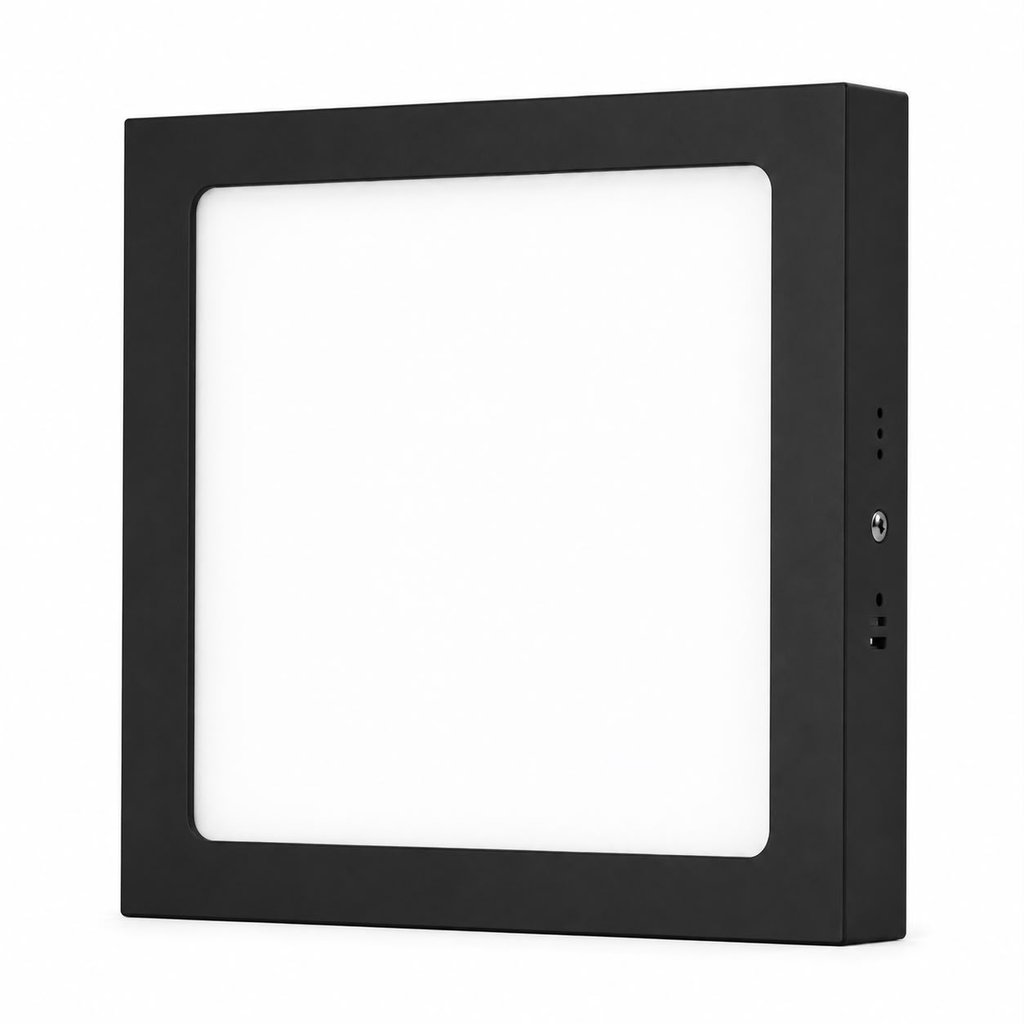 Plafon de Sobrepor Quadrado Preto ABS Makled - 18W