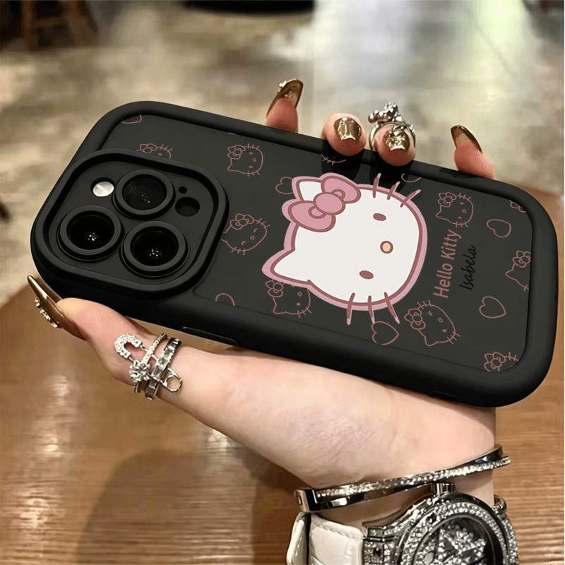 Capa Para Samsung S26 Ultra S25 S24 Plus S23 FE S22 S21 S20 A17 A07 A06 A15 A16 De Silicone Fosco Com Arco De Gatinho Ro