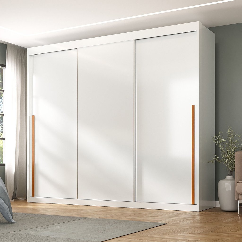 Guarda-Roupa Portas de Correr Spazio Yescasa Branco Branco