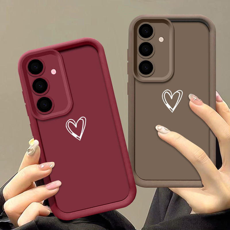 Capa De TPU De Amor Simples Para Samsung Galaxy A56 A17 A15 A16 A36 A26 A55 A54 A35 A36 A53 A34 A23 5G Celular À Prova D