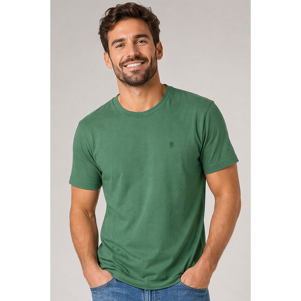 Camiseta Masculina Premium Algodão Polo Wear Verde Escuro