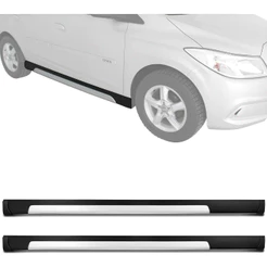 Spoiler Lateral Universal Sport-Road TG Poli Aplicável de 1,65 metros a 1,95 metros - Preto Com Aluminium