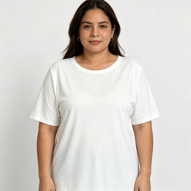 [Roupas femininas plus size] Camiseta Casual solta 150kg pode usar 150kg Roupas femininas plus size Fat mm Versão corean