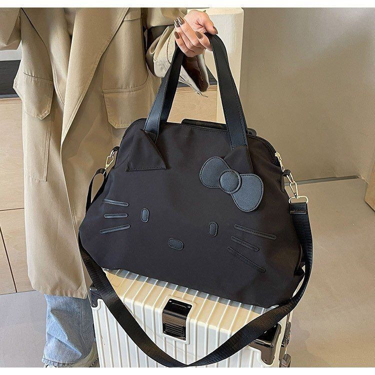 Bolsa de viagem de grande capacidade Hello Kitty Bolsa de bagagem de viagem de negócios pode conter haste de bagagem