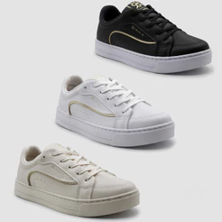 Tênis Feminino Ramarim Casual Flatform Detalhe Dourado Original
