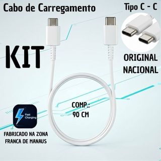 Kit Cabo Tipo C Premium Original Nacional 30 a 50 Un Premium Carregamento Rápido Fast Charging e Dados Qualidade
