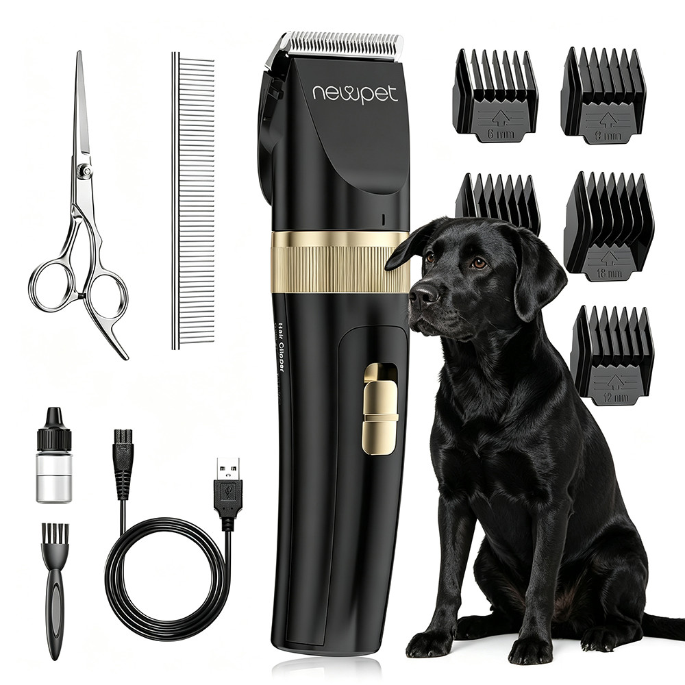 Newpet Kit Máquina Para Tosar Pet + Tesoura + Pente + Máquina Profissional 11 Pe