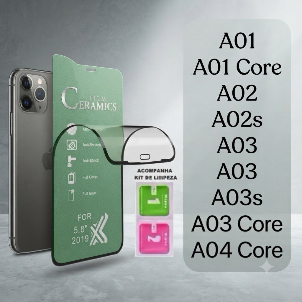 Película Cerâmica 9D 3D Gel Hidrogel Flexíve Para Samsung Galaxy A01 A01 Core A02 A02s A03 A03s A03 Core A04 Core