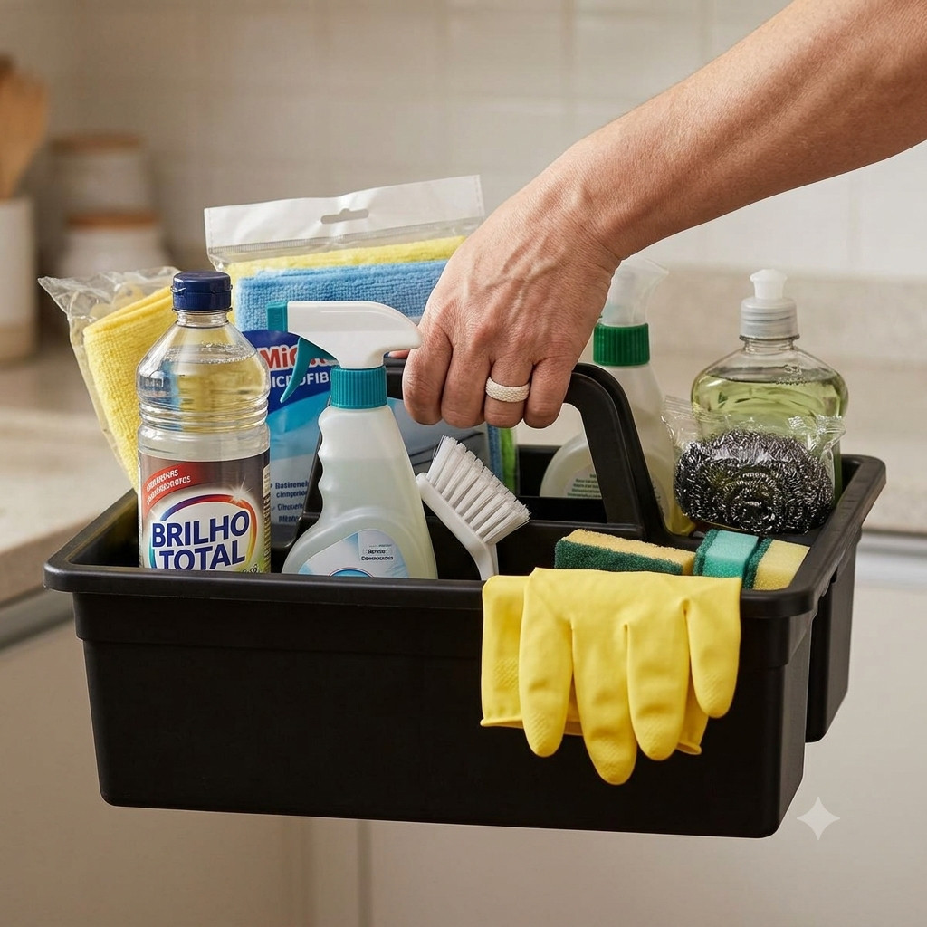 CESTINHA CESTO FUNCIONAL ORGANIZADOR DE PRODUTOS DE LIMPEZA