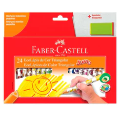 Lápis de cor 24 cores Jumbo triangular 123024AP\314824 Faber-Castell