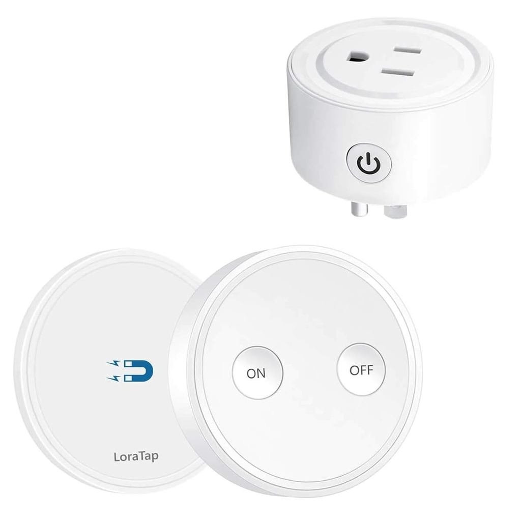 Tomada com Controle Remoto LoraTap Mini: Alcance de 200m — Interruptor de Luz Sem Fio para Eletrodomésticos — Sem Fiação