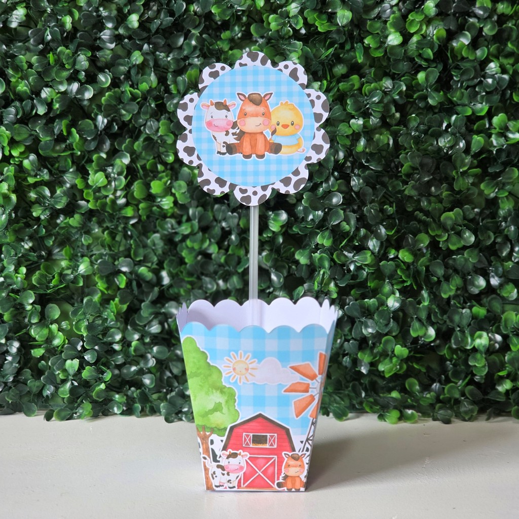 Centros de mesa FAZENDINHA AZUL MENINO festa infantil lembrancinhas de aniversario mimo decoração personalizados do tema