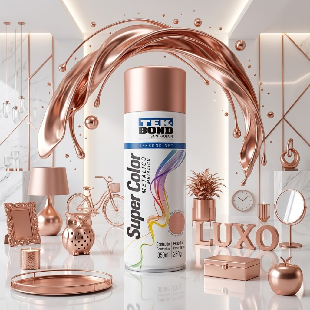 TINTA SPRAY ROSE GOLD METÁLICO 350ML