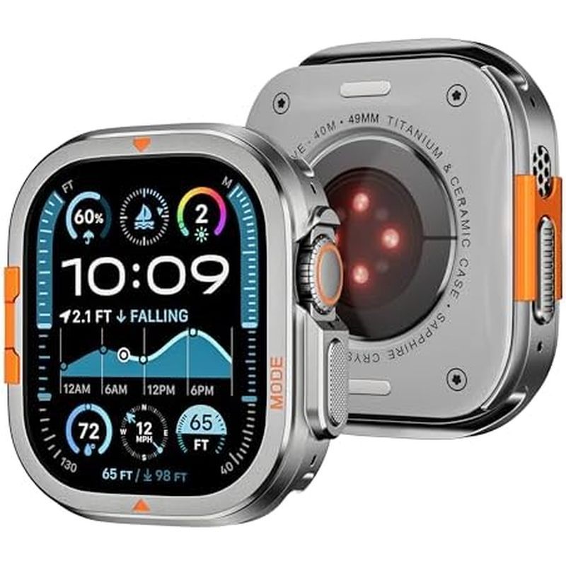 Capa De Metal Robusta Compatível Com Apple Watch Series 11/10 46 Mm , [Turn Em U