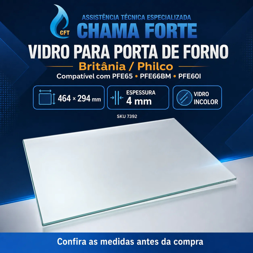 Vidro  COMPATIVEL Forno Britânia Philco Pfe65 Pfe66bm Pfe60i Incolor Incolor