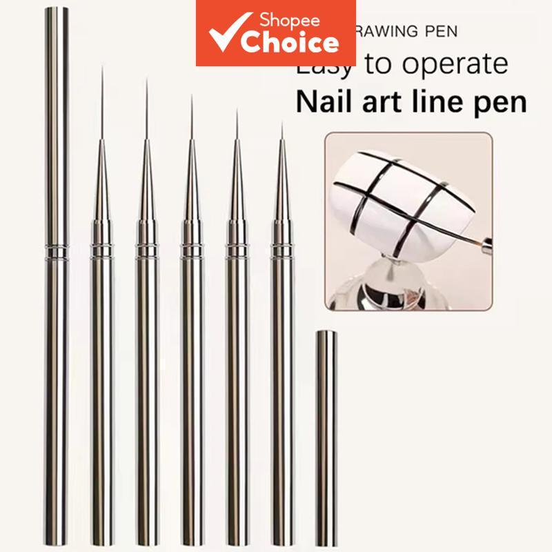 Kit-5 Pincéis para Arte em Unhas, Canetas Delineadoras Francesas, Ultra-finas, Pincel de Arame Longo para Desenho e